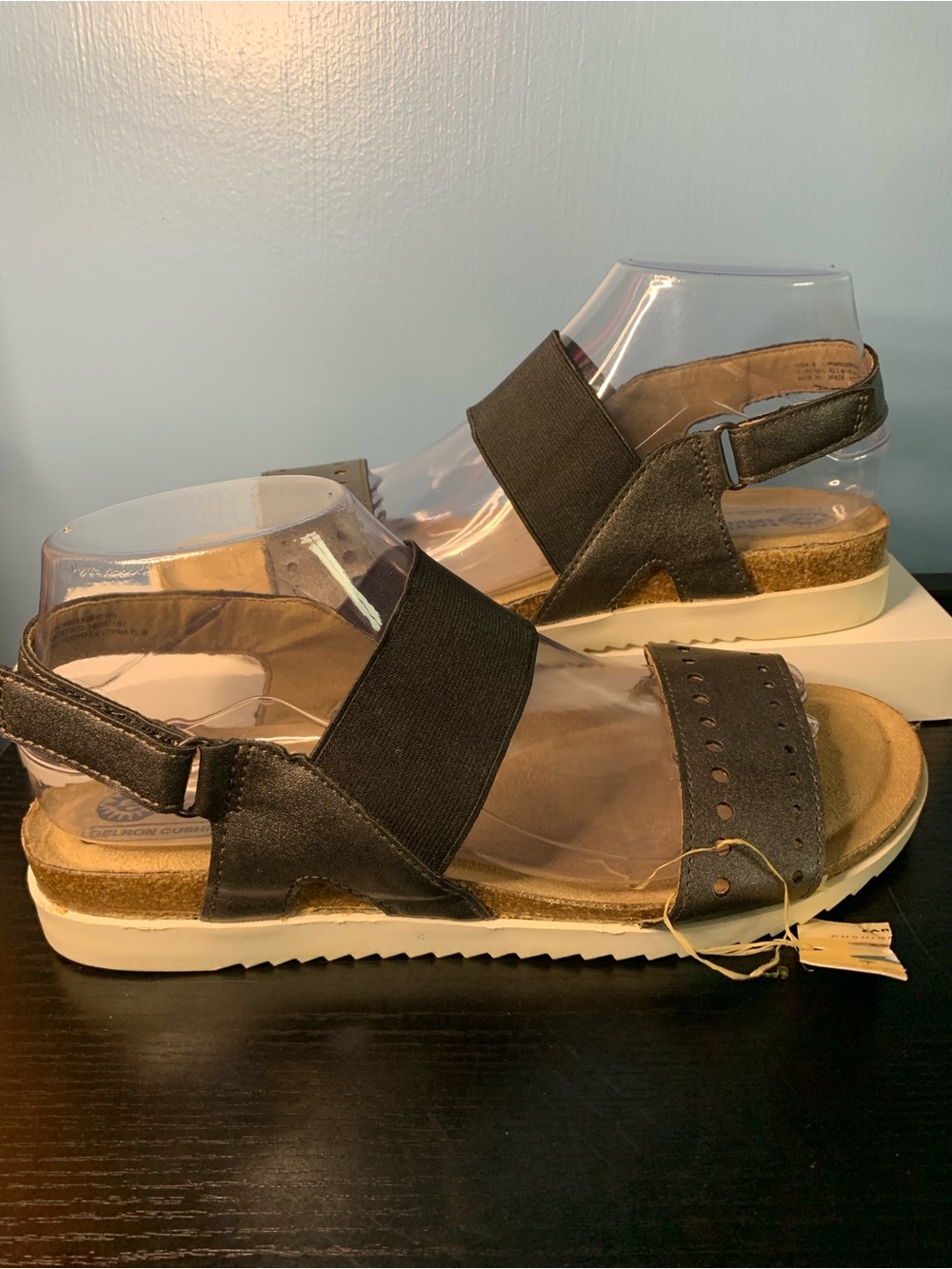 Earth Spirit Black Strappy Sandals